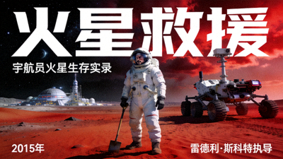 科幻电影《火星救援》宇航员在火星生存高清海报